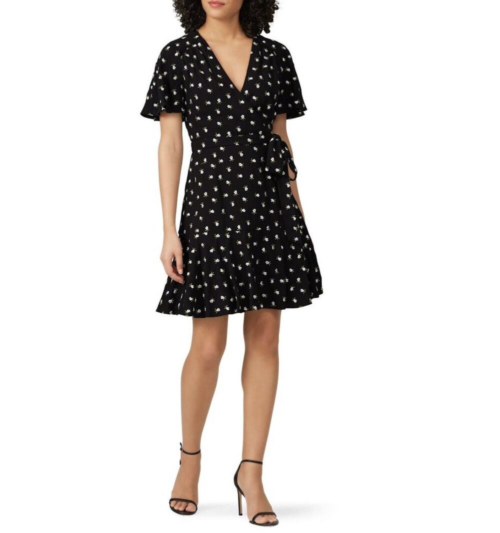 Jill Stuart Embroidered Floral Side Tie Dress Size 4